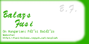 balazs fusi business card